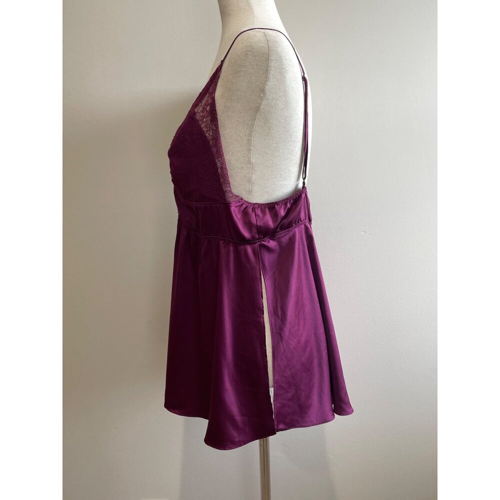 Victorias Secret Baby Doll Camisole Lingerie Top Womens XL Wine Lace Coquette - Picture 4 of 9